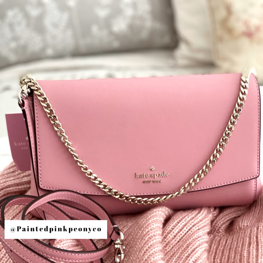 Sold!! KATE SPADE | Pink Carnation Purse Crossbody Shoulder Bag - Picture 7 of 14